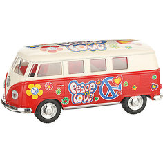 Металлическая машинка Serinity Toys 1962 Volkswagen Classical Bus, бежево-красный