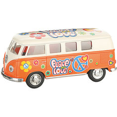 Металлическая машинка Serinity Toys 1962 Volkswagen Classical Bus, бежево-оранжевый
