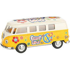 Металлическая машинка Serinity Toys 1962 Volkswagen Classical Bus, бежево-жёлтый