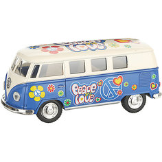 Металлическая машинка Serinity Toys 1962 Volkswagen Classical Bus, бежево-голубой