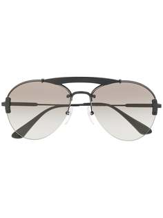 Prada Eyewear солнцезащитные очки-авиаторы с двойным мостом