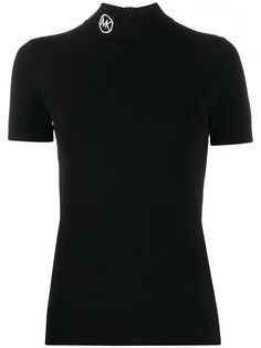 Michael Michael Kors топ с короткими рукавами и высоким воротником
