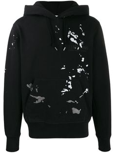 Helmut Lang худи с эффектом разбрызганной краски и логотипом