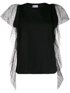 Red Valentino топ со вставкой из тюля