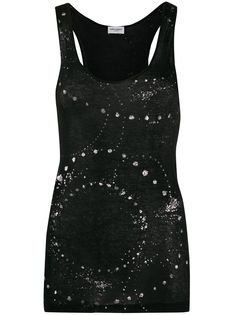 Saint Laurent блестящий топ без рукавов