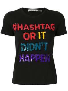 Alice+Olivia футболка Hashtag с пайетками