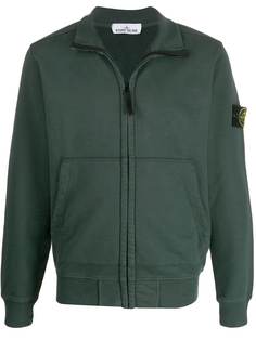 Stone Island толстовка на молнии с нашивкой-логотипом