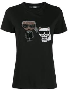 Karl Lagerfeld футболка Ikonik со стразами