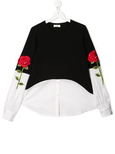 Monnalisa многослойный топ с нашивками