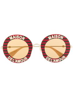 Gucci Eyewear солнцезащитные очки Maison de LAmour в круглой оправе