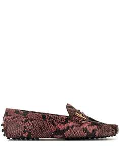 Tods лоферы с тиснением под змеиную кожу Tod`S