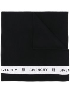 Givenchy трикотажный шарф с полоской с логотипами