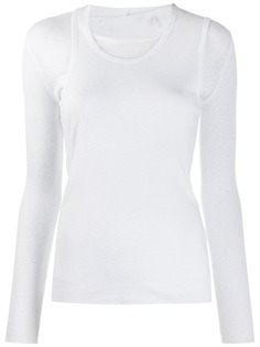 Helmut Lang многослойный топ в рубчик