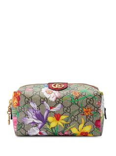 Gucci косметичка Ophidia с принтом Flora и логотипом GG