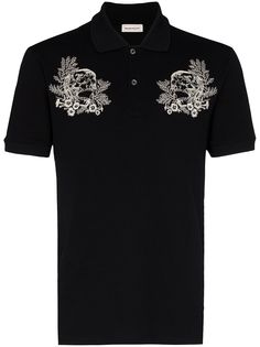Alexander McQueen рубашка-поло с вышивкой