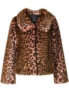Unreal Fur фактурное пальто с леопардовым принтом