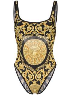 Versace купальник с открытой спиной и принтом