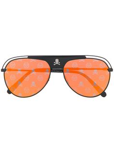 Philipp Plein солнцезащитные очки-авиаторы Skull