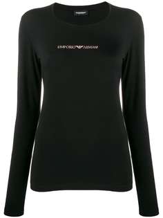 Emporio Armani футболка с декорированным логотипом