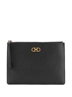 Salvatore Ferragamo клатч с декором Gancini