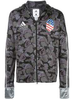 BAPE худи на молнии с принтом