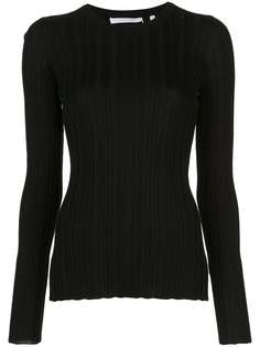 Helmut Lang топ в рубчик с длинными рукавами