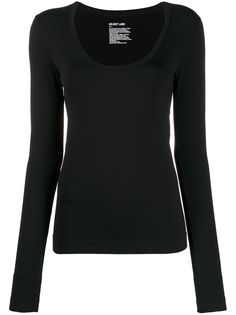 Helmut Lang топ с U-образным вырезом и длинными рукавами