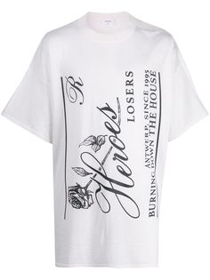 Raf Simons футболка оверсайз Heroes с принтом