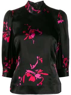 GANNI блузка с цветочным принтом