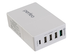 Зарядное устройство Perfeo Fast 5 3xUSB QC3.0 Type-C White PF_A4454