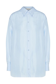 Голубая шелковая рубашка Nina Ricci