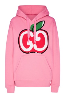 Худи розового цвета со стилизованным логотипом GG Gucci