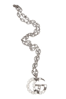 Серебристое ожерелье с монограммой Gucci