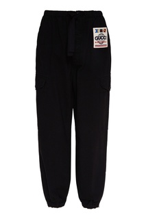 Черные брюки карго с логотипом Gucci Man