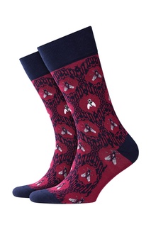 Бордовые хлопковые носки The Fly Baroque Burlington