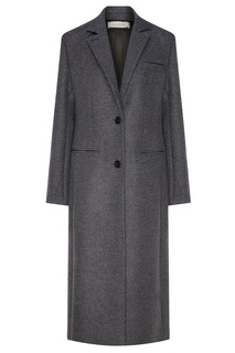 Серое однобортное пальто Nina Ricci