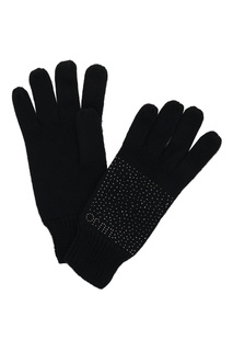 Черные перчатки со стразами Liu Jo