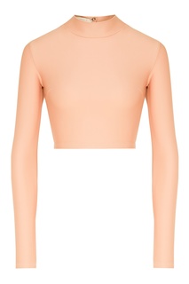 Короткий бежевый лонгслив Elastic Active