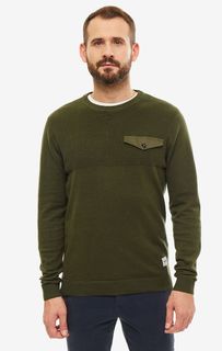 Хлопковый джемпер с декоративным клапаном Jack & Jones