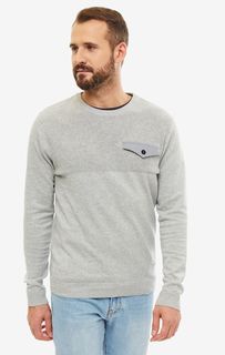 Хлопковый джемпер с декоративным клапаном Jack & Jones