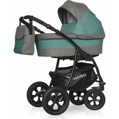 Коляска 2 в 1 Riko Basic MARIO 09 серый-зеленый