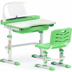 Комплект мебели (столик + стульчик + лампа) Mealux EVO-17 Z (с лампой) столешница белая/пластик зеленый