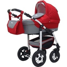 Коляска 2 в 1 Bart Plast BARI 02 красный-серый