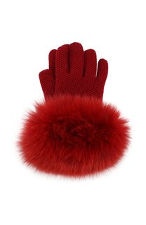 Кашемировые перчатки с мехом лисицы Loro Piana