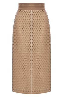 Кожаная юбка Fendi