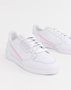 Кроссовки белого/розового цвета adidas Originals Continental 80-Белый