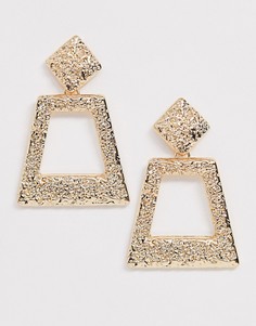 Золотистые серьги с фактурной отделкой ASOS DESIGN-Золотой
