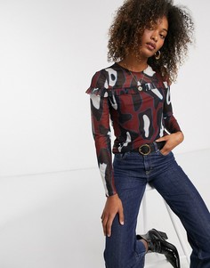 Топ с леопардовым принтом Vero Moda-Мульти