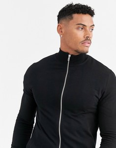 Черная трикотажная олимпийка ASOS DESIGN-Черный