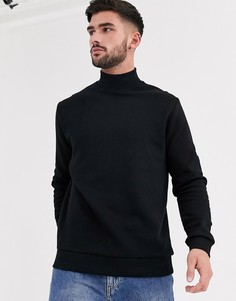 Черный свитшот с высоким воротником ASOS DESIGN